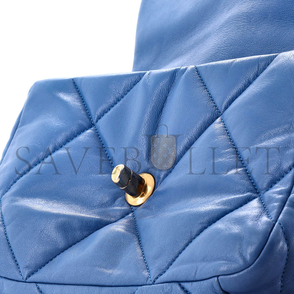 Ch*el 19 flap bag quilted leather as1160 (26*16*9cm)